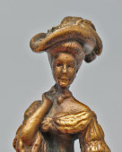 Старинный вызывной колокольчик «Знатная дама с веером»​, бронза, Россия, 1-я пол. 20 в.