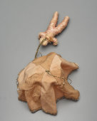 Винтажная ватная ёлочная игрушка «Парашютист», Артель «Спорт-игрушка», кон. 1930-х