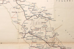 Старинная почтово-телеграфная карта Бессарабской губернии (Молдова, Украина), картографич. зав. П. Ф. Петш, Санкт-Петербург, 1900-е