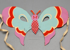 Карнавальная сатирическая маска «Бабочка», картон, текстиль, Москва, 1957 г.