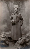 Русский солдат Первой Мировой войны в шинели, Россия, до 1914 г.