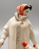 Статуэтка «Прогулка с близнецами» (Близнецы) в цветной росписи, скульптор Малышева Н. А., Дулево, 1963 г.