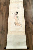 Старинный китайский свиток с девушкой, кон. 19 в.