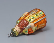 Советская ёлочная игрушка «Царь Дадон», персонаж «Сказки о золотом петушке», стекло, 1950-70 гг.