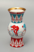 Маленькая сувенирная ваза «Олимпиада. Москва-80. Велогонки», фарфор ЛФЗ, 1980 г.