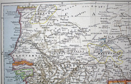 Старинная карта «Верхняя Гвинея и западный Судан», Большая энциклопедия, Россия, к. 19, н. 20 вв.