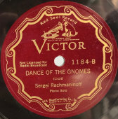 Пластинка 1925 год, С. Рахманинов – Etude Tableau / Dance Of The Gnomes 1925г.