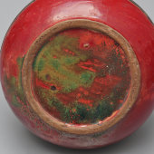 Старинная декоративная ваза с рельефным графическим узором в стиле модерн, майолика, Россия, нач. 20 в.