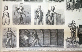 Комплект гравюр «Историческое развитие водолазного дела» и «Современный водолаз и его аппараты», Россия, н. 20 в.