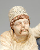 Старинная керамическая статуэтка, перовница «Перед разлукою», частный завод, к. 19, н. 20 вв.