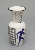 Маленькая сувенирная ваза олимпиада Москва-80. Футбол», фарфор ЛФЗ, 1980 г.