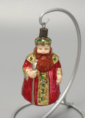 Винтажная ёлочная игрушка «Царь Дадон», персонаж «Сказки о золотом петушке», стекло, 1950-70 гг.