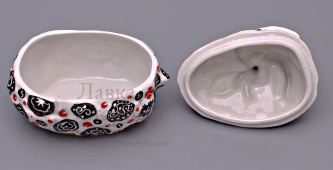 Фарфоровая масленка «Лимон», ЛФЗ, 1930-е годы, автор А. В. Щекотихина-Потоцкая