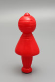 Советская детская игрушка «Девочка в красном платье», пластмасса, 1970-80 гг.