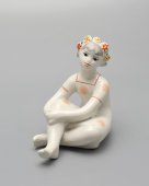 Статуэтка «Песенка», скульптор Пермяк М. Е., фарфор, Сысертский завод, 1960-70 гг.