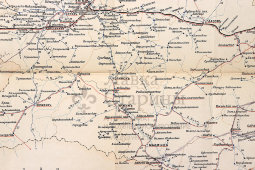 Старинная почтово-телеграфная карта Вятской губернии (Вятка, Киров), картографич. зав. П. Ф. Петш, Санкт-Петербург, 1900-е