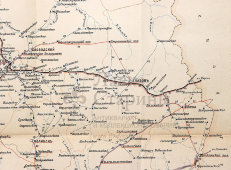 Старинная почтово-телеграфная карта Вятской губернии (Вятка, Киров), картографич. зав. П. Ф. Петш, Санкт-Петербург, 1900-е