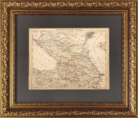 Старинная карта Кавказского края, бумага, багет, Российская империя, н. 20 в.