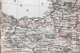 Старинная карта Кавказского края, бумага, багет, Российская империя, н. 20 в.