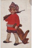 Советская почтовая открытка «Мальчик с мишкой»