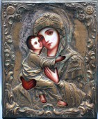 Икона Владимирской Божьей Матери Россия 18-19 век