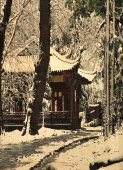 Китайская картинка «Зима в северном Китае», шелкография, 1950-е
