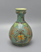 Старинная декоративная ваза с геометрическими и растительными узорами, глазурованная керамика, Советская Россия, 1920-е