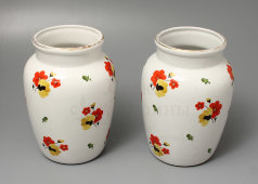Парные декоративные вазы «Полевые цветы», фарфор ЛФЗ, 1937-41 гг.