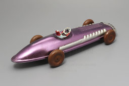 Детская заводная (инерционная) металлическая гоночная машинка, СССР, 1960-е