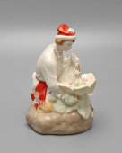 Статуэтка «Иван-царевич с Царевной-лягушкой», скульптор Коврижкин А. А., фарфор, Минский ФФЗ, 1957-60-е