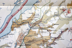 Старинная карта Забайкальской области с указанием участков проживания и хозяйственной деятельности, бумага, Россия, 1913 г.