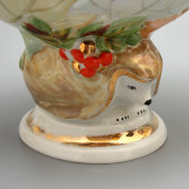 Советская фарфоровая сухарница «Ёжик», скульптор Чечулина Г. Д., Дулево, 1960-70 гг.