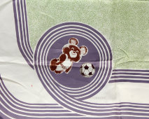 Сувенирный шелковый платок «Москва, Олимпиада 80, футбол», олимпийский мишка