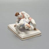 Фигурка «Борцы (Борьба)», скульптор Кожин П. М., фарфор, Дулево, 1959 г.
