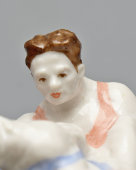 Фигурка «Борцы (Борьба)», скульптор Кожин П. М., фарфор, Дулево, 1959 г.