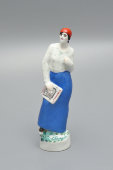 Агитационная статуэтка «Работница, говорящая речь», автор Данько Н. Я., фарфор ЛФЗ, 1931 г.