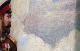 Картина, портрет «Император Всероссийский Николай Второй на коне», художник П. Кунцевич, холст, масло, Россия, 1914 г.