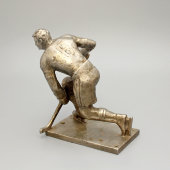 Советская спортивная скульптура «Хоккеист», силумин, СССР, 1960-е