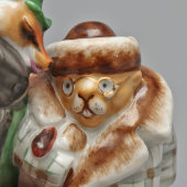 Фигурка «Лиса и бобёр» по мотиву басни Михалкова С. В., скульптор Воробьев Б. Я., художник Ризнич И. И., ЛФЗ