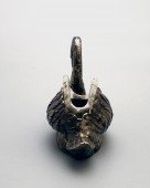Дореволюционная солонка «Лебедь», серебро 84 проба, хрусталь 