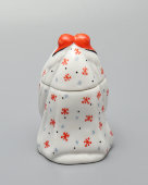 Горчичница с крышкой «Старуха», скульптор Данько Н. Я., фарфор, ЛФЗ, 1930-е