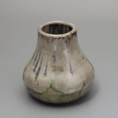 Маленькая интерьерная вазочка с цветными поливами, керамика Абрамцево, 1910-е