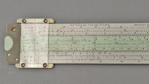 Старинная немецкая логарифмическая линейка Eugene Dietzgen Style-M в оригинальном футляре, каталожный номер 1738, 1954 г.