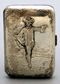 Портсигар для дамских сигарет «Придворный кавалер», Франция, 19 век, металл