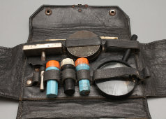 Советский набор инструментов для дактилоскопии (снятие отпечатков пальцев), СССР, 1940-е
