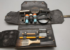 Советский набор инструментов для дактилоскопии (снятие отпечатков пальцев), СССР, 1940-е