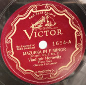 Пластинка Made in USA: Vladimir Horowitz – Mazurka in F minor/Traumeswirren 1930-е гг.