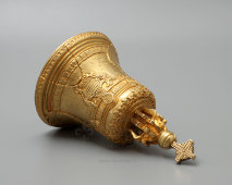 Антикварный бронзовый колокольчик для вызова прислуги с ручкой в виде креста
