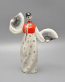 Статуэтка «Корейский танец с веерами», скульптор Щербина В. И., фарфор, Полонский ЗХК, 1956-73 гг.