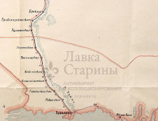 Старинная почтово-телеграфная карта Уральской области (Казахстан, Оренбургская область), картографич. зав. П. Ф. Петш, Санкт-Петербург, 1900-е